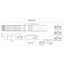 Badkar gjutjärn - Oxford med tassar, 154 cm