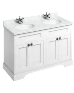 Badrumskommod dubbel Burlington - 130 cm dörr vit