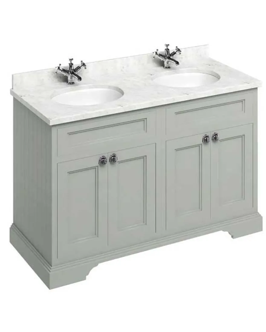 Badrumskommod dubbel Burlington - 130 cm dörr olivgrön