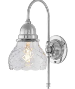 Badrumslampa - Ahlström 60 nickel, slipat klarglas