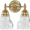 Badrumslampa - Bergman mässing, slipat mattglas
