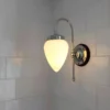 Badrumslampa - Blomberg 80 nickel, opalvit droppe