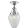 Badrumslampa - Byström 80 nickel, klardroppe