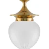 Badrumslampa - Dahlberg 100 mässing, mattglas droppe