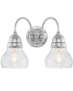 Badrumslampa - Stackelberg nickel, slipat klarglas