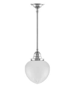 Badrumslampa - Taklampa Byströmpendel 100 nickel, mattdroppe