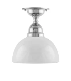 Badrumslampa - Taklampa Byström 60 nickel, halvsfär