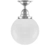 Badrumslampa - Taklampa Byström 100 nickel, klotskärm