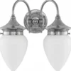 Badrumslampa - Tigerstedt nickel, opalvit droppe