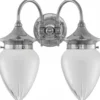 Badrumslampa - Tigerstedt nickel, slipat mattglas