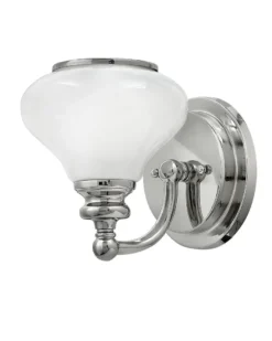 Badrumslampa - Vägglampa Frogmore krom/vit