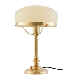 Bordslampa - Karlfeldt mässing, benvit skärm