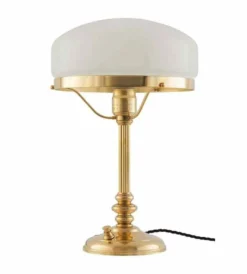 Bordslampa - Karlfeldt mässing, vit skärm