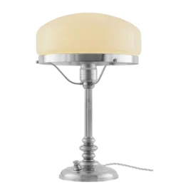 Bordslampa - Karlfeldt nickel, benvit skärm