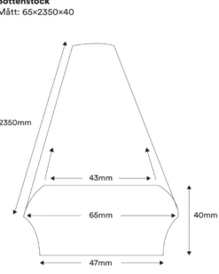 Bottenstock till räcke - 40 x 65 x 2350 mm