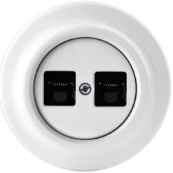 Datauttag 2xRJ45 vit porslin - ABB Decento
