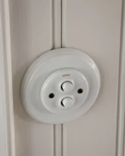 Dimmer dubbel tryckknapp vitt porslin - Fontini infällt