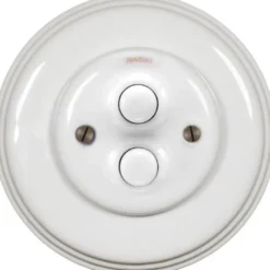 Dimmer dubbel tryckknapp vitt porslin - Fontini infällt