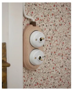 Dimmer vipp vitt porslin/mässing - Fontini utanpåliggande