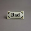 Emaljskylt - Bad vit/svart