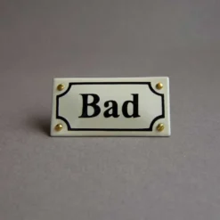 Emaljskylt - Bad vit/svart