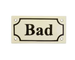 Emaljskylt - Bad vit/svart