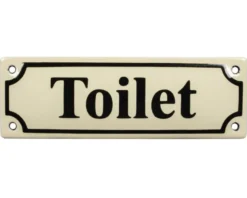 Emaljskylt - Toilet vit/svart