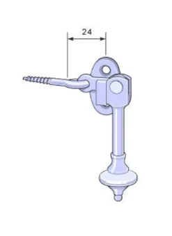 Fönsterlås - Næsman N:o 1332 mässing, kort/ögla