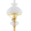 Fotogenlampa - Trossölykta mässing, vit vestaskärm