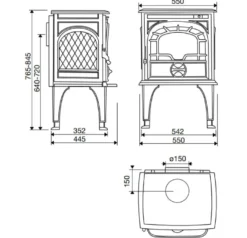Gjutjärnskamin - Kamin Dovre 425 CB