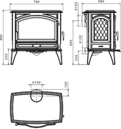 Gjutjärnskamin - Kamin Dovre 760 WD