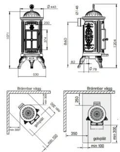 Gjutjärnskamin - Kamin Westbo Carl 120