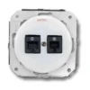 Insats datajack dubbelt vitt porslin - Fontini infällt
