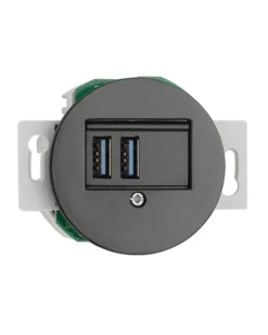 Insats USB-uttag svart porslin - THPG infällt