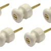 Isolatorknopp - Porslin/Mässing 5-pack