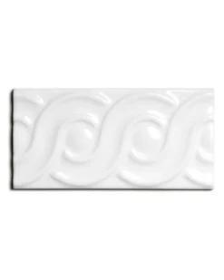 Kakel Victoria - Dekorlist bård öglor 7,5 x 15 cm vit, blank
