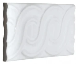 Kakel Victoria - Dekorlist bård öglor 7,5 x 15 cm vit, blank