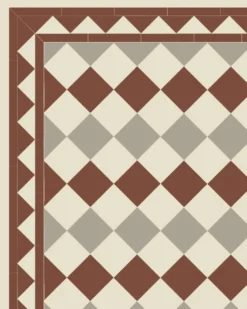 Klinker - Birmingham 15 x 15 cm gulvit/röd/ljusgrå