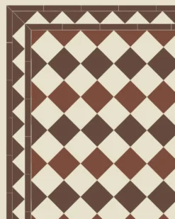 Klinker - Birmingham 15 x 15 cm gulvit/röd/chokladbrun