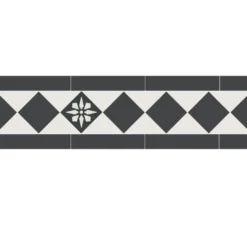 Klinkerfris - Glasgow II svart/vit