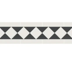 Klinkerfris - Klassisk 120 mm vit/svart