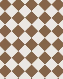 Klinker - Schackrutigt 10 x 10 cm havana/vit