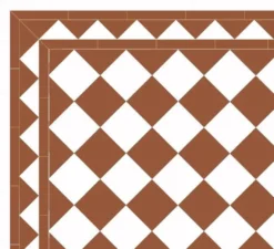 Klinker - Schackrutigt 15 x 15 cm havana/vit
