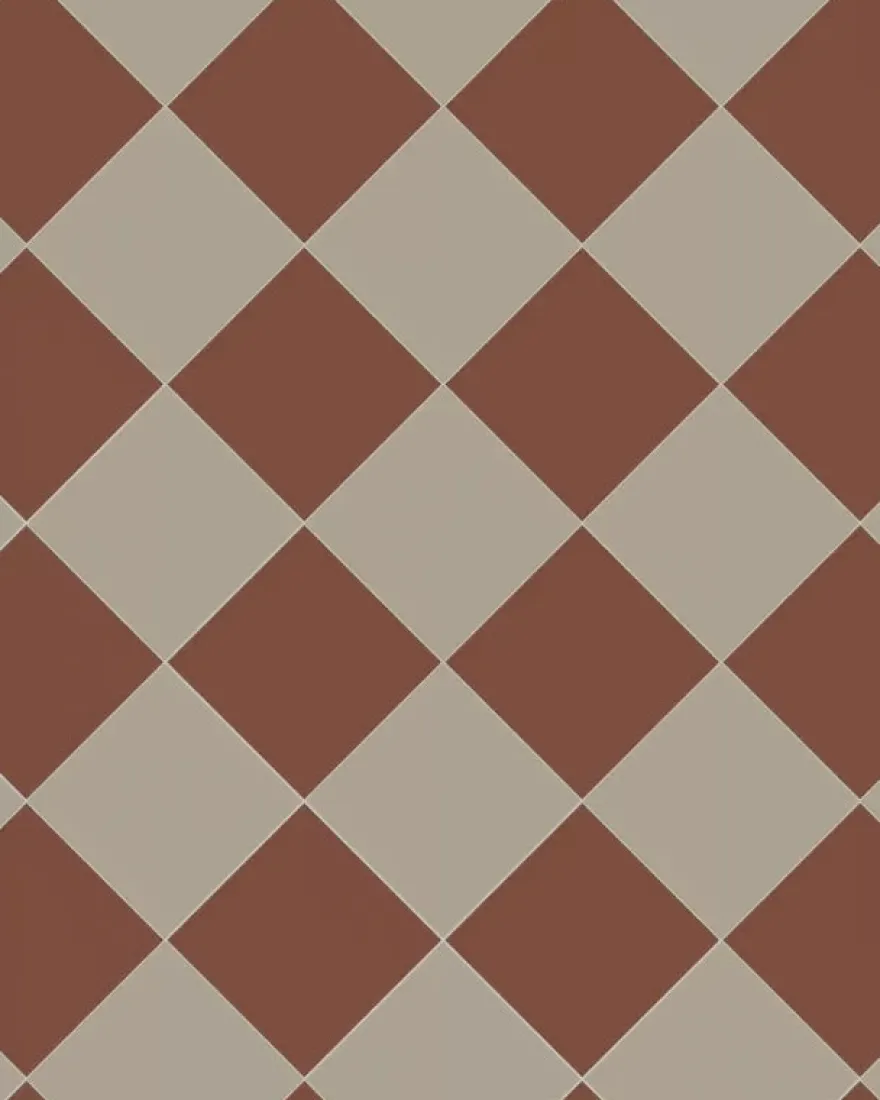 Klinker - Schackrutigt 15 x 15 cm röd/ljusgrå