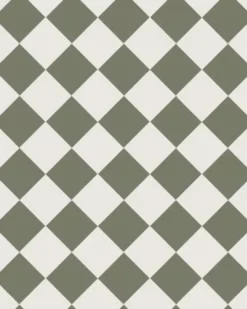 Klinker - Schackrutigt 10 x 10 cm vit/grön - Australian green