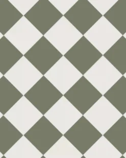 Klinker - Schackrutigt 15 x 15 cm vit/grön - Australian green