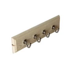Kroklist 35 cm furu med förnicklad enkelkrok stor