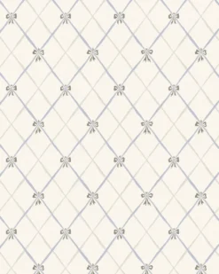 Lim & Handtryck Tapet - Edholma gård vit/blå