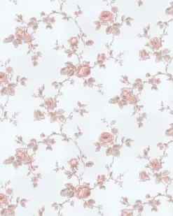Lim & Handtryck Tapet - Rosen blå/rosa