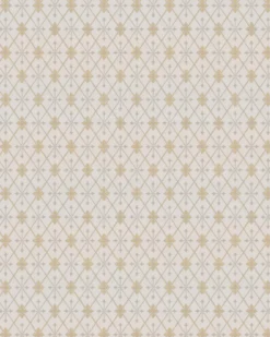 Lim & Handtryck Tapet - Skogshyddan beige/guld